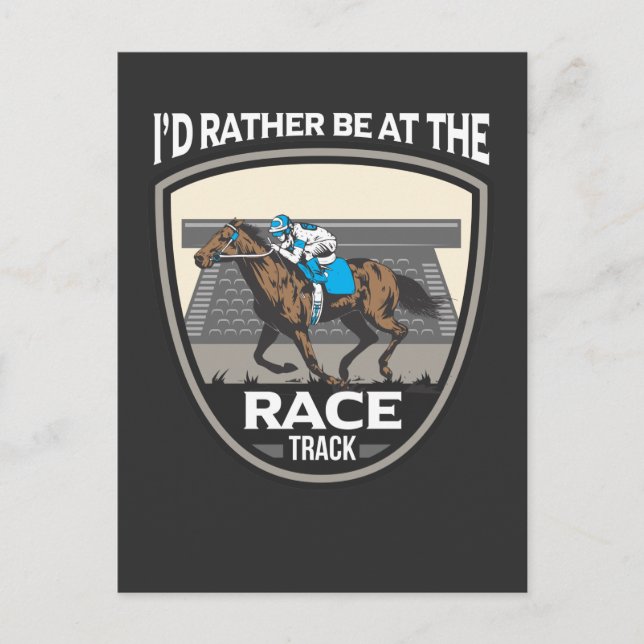 Carte Postale Cheval Racing Dire Compétition Performance Sports (Devant)