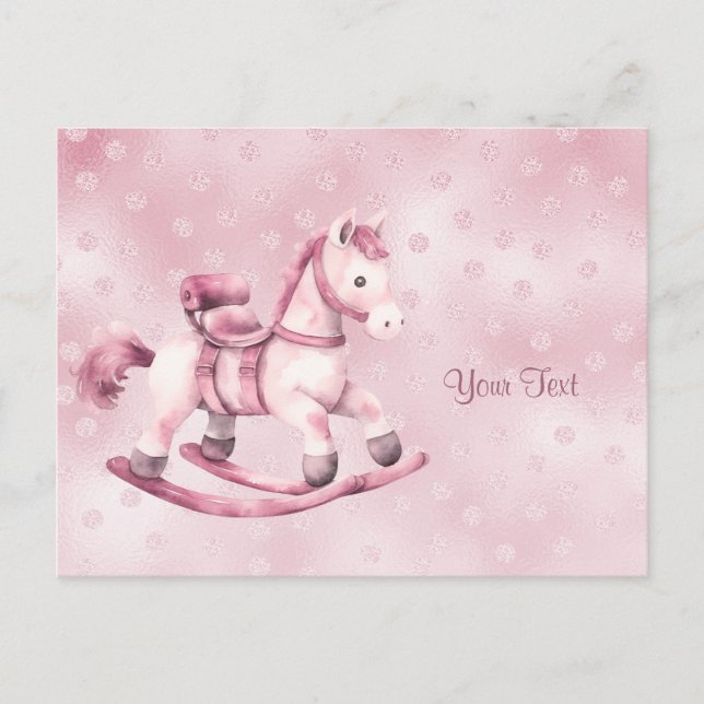 Carte postale Cheval Rosé (Devant)