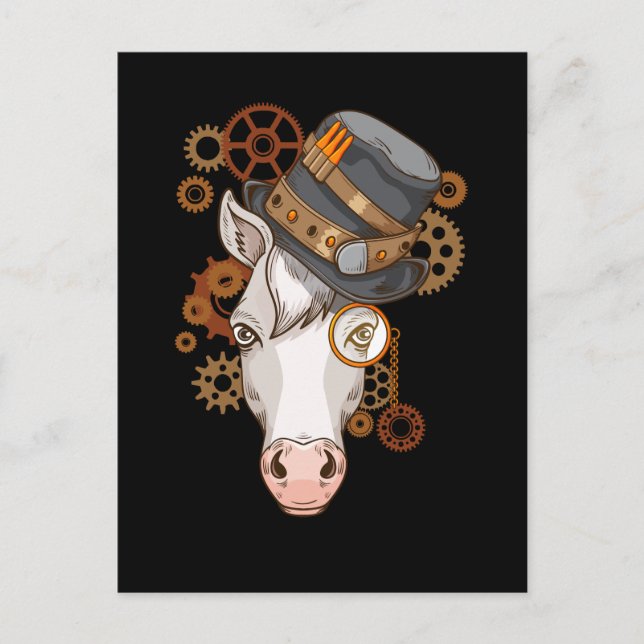 Carte Postale Cheval Steampunk Équitation Victorienne Chevaux St (Devant)