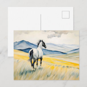 Carte Postale Cheval Surplombant Un Paysage Pittoresque