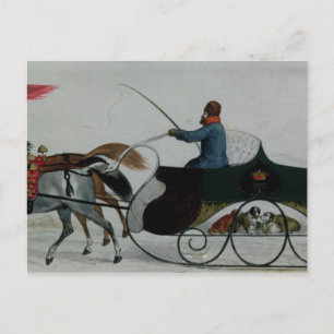 Carte Postale Cheval traîné