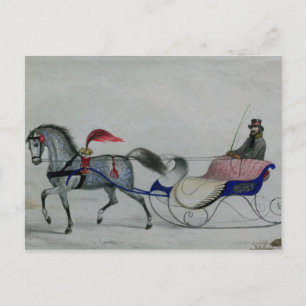 Carte Postale Cheval traîné