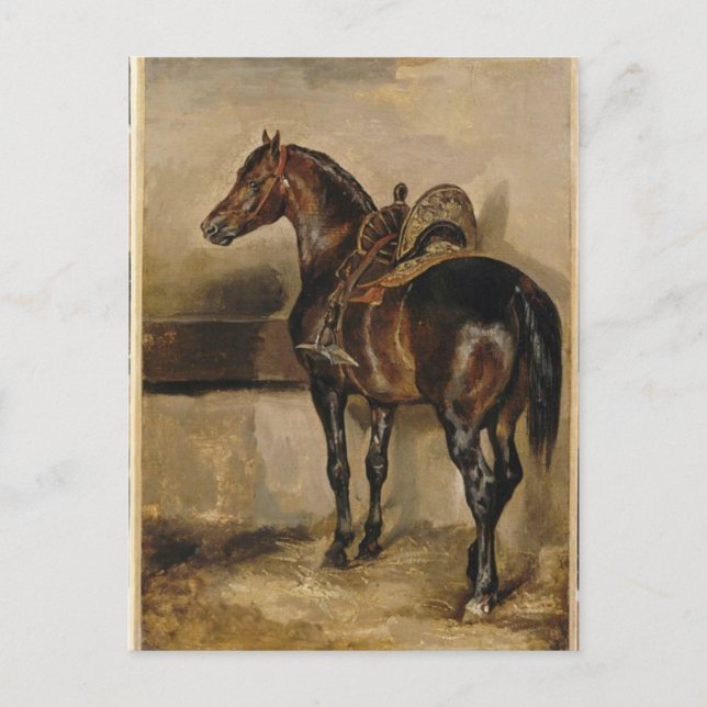 Carte Postale Cheval turc dans une écurie par Theodore Gericault (Devant)