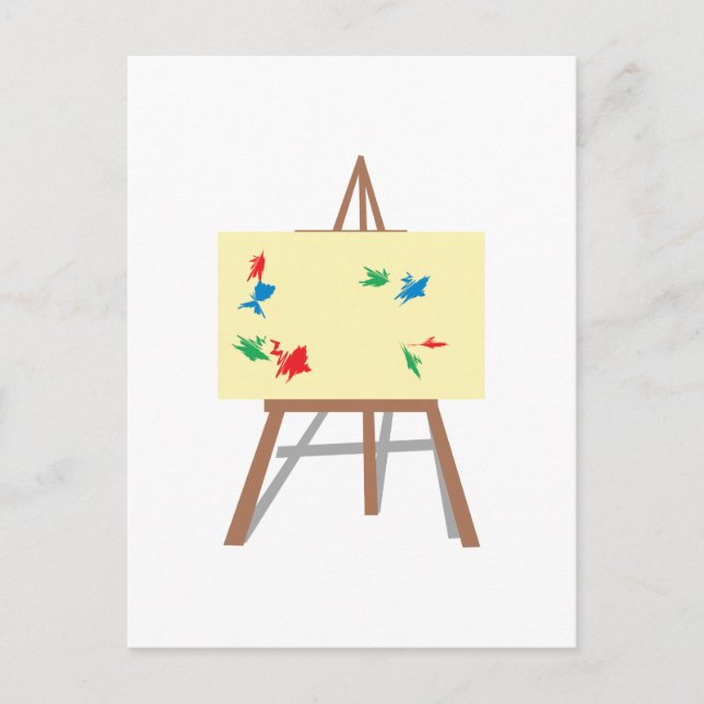 Carte Postale Chevalet et Peinture (Devant)