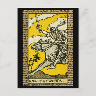 Carte Postale Chevalier des épées Tarot