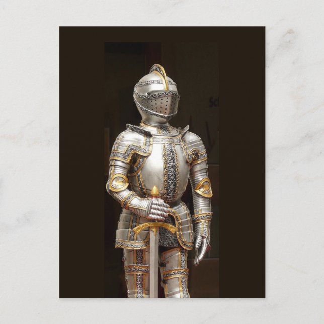 Carte Postale Chevalier en armure brillante (Devant)