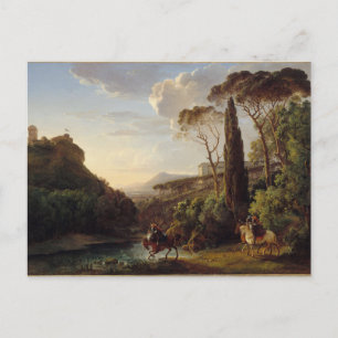Carte Postale Chevaliers dans le paysage italien Ephemera Art Vi