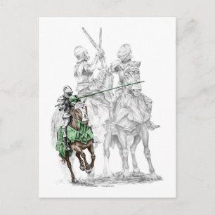 Carte Postale Chevaliers de la Renaissance médiévale