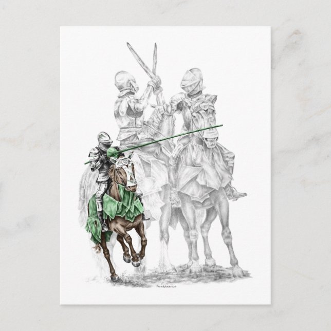 Carte Postale Chevaliers de la Renaissance médiévale (Devant)