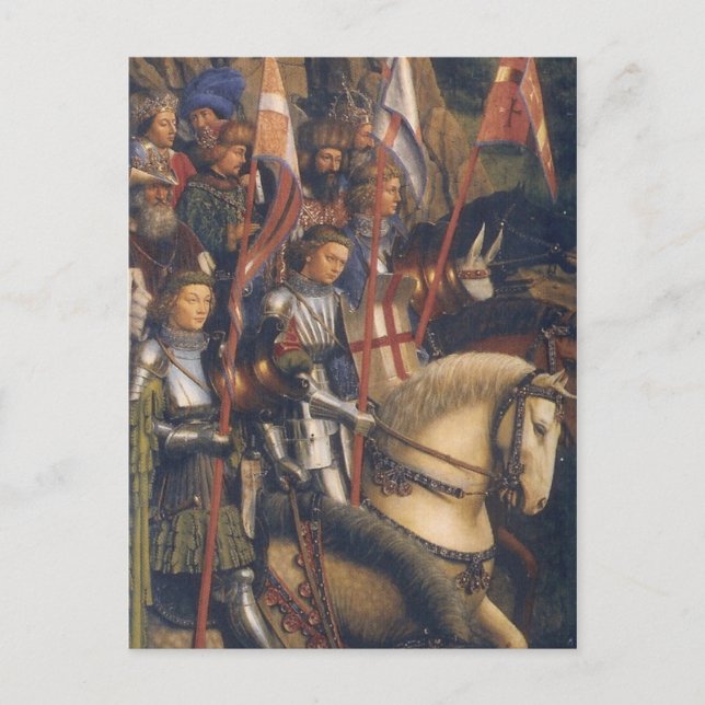 Carte Postale Chevaliers du Christ (Retable de Gand), Jan van Ey (Devant)
