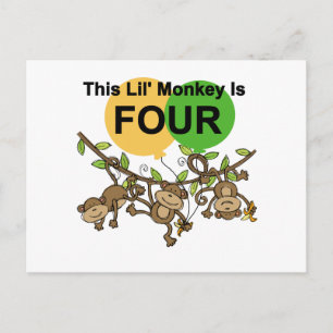 Carte Postale Chevaliers et cadeaux de 4e anniversaire des singe