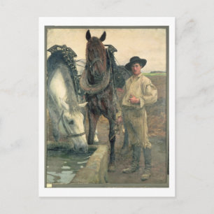 Carte Postale Chevaux à la Trousse d'Eau, 1884 (huile sur toile)