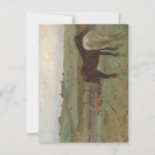 Carte Postale Chevaux dans une prairie, Peinture à l'huile, Edga