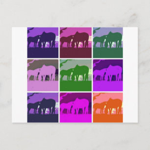 Carte Postale Chevaux d'art pop