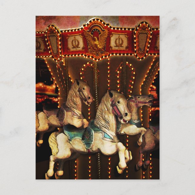 Carte Postale Chevaux de carrousel (Devant)