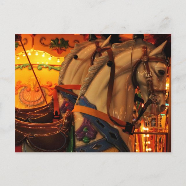 Carte Postale Chevaux de carrousel vintage (Devant)