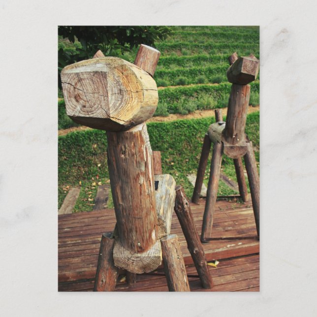Carte Postale Chevaux en bois (Devant)