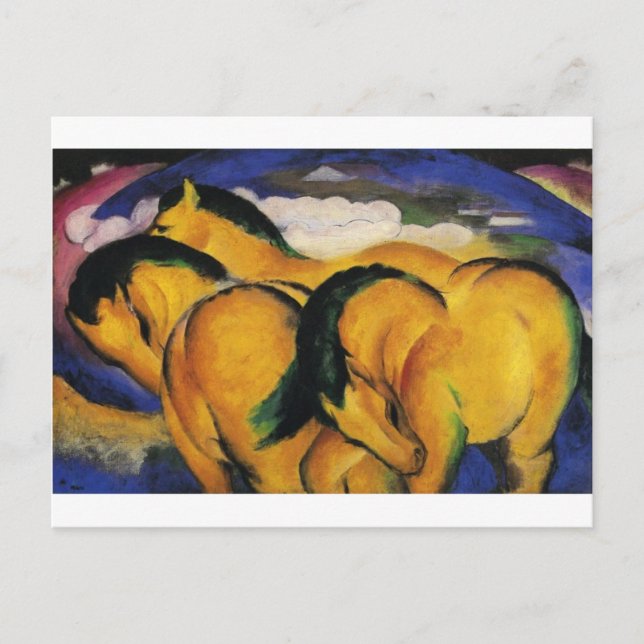 Carte Postale Chevaux jaunes de Franz Marc (Devant)