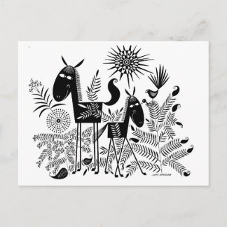 Carte Postale Chevaux souriants