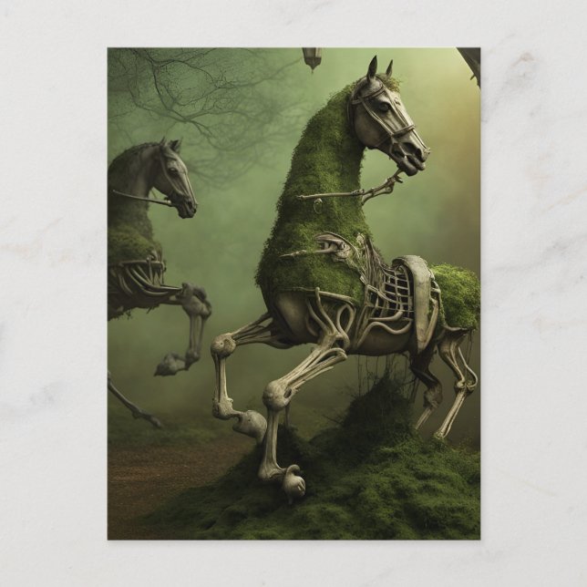Carte Postale Chevaux squelettiques (Devant)