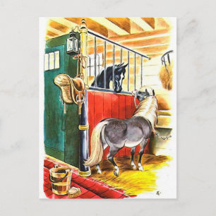 Carte Postale Chevaux vintages équestre