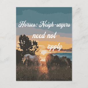 Carte Postale Chevaux Voisins N'Ont Pas Besoin D'Appliquer