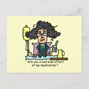 Carte Postale Cheveux foncés d'effet secondaire de médicament