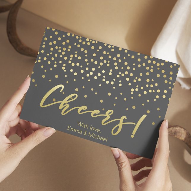 Carte Postale Cheveux - Gold Script & Confetti (Créateur téléchargé)
