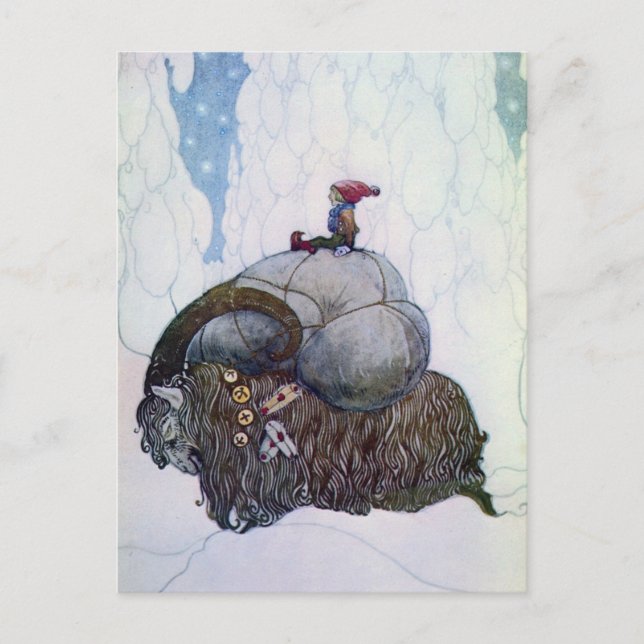 Carte Postale Chèvre de Noël d'équitation de Julbocken (Devant)