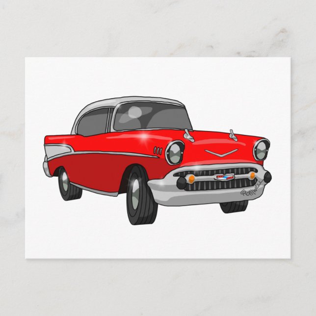 Carte Postale Chevrolet Bel Air 1957 (Devant)