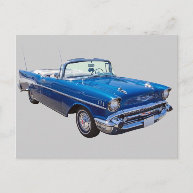 Carte Postale Chevrolet Bel Air 1957 Convertible à 2 portes (Devant)