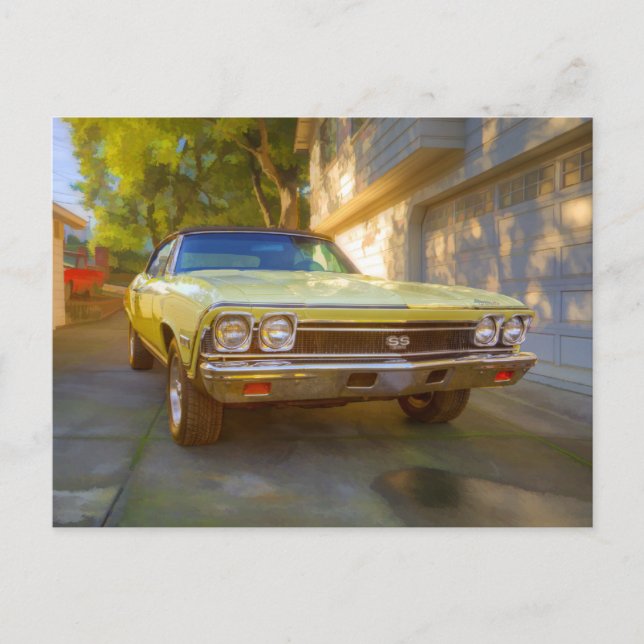 CARTE POSTALE CHEVROLET CHEVELLE SS 396 1968 (Devant)