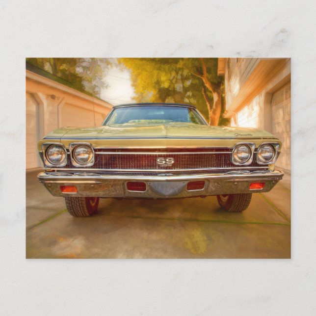 CARTE POSTALE CHEVROLET CHEVELLE SS 396 1968 (Devant)