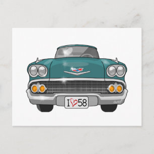 Carte Postale Chevrolet Impala 1958