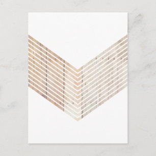 Carte Postale chevron minimaliste blanc avec bois