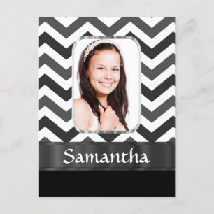 Carte Postale chevron noir et blanc