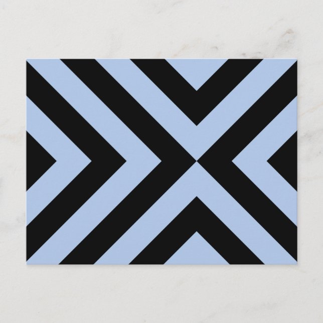 Carte Postale Chevrons bleu clair et noir (Devant)