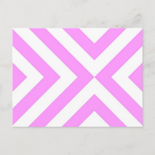 Carte Postale Chevrons roses et blancs