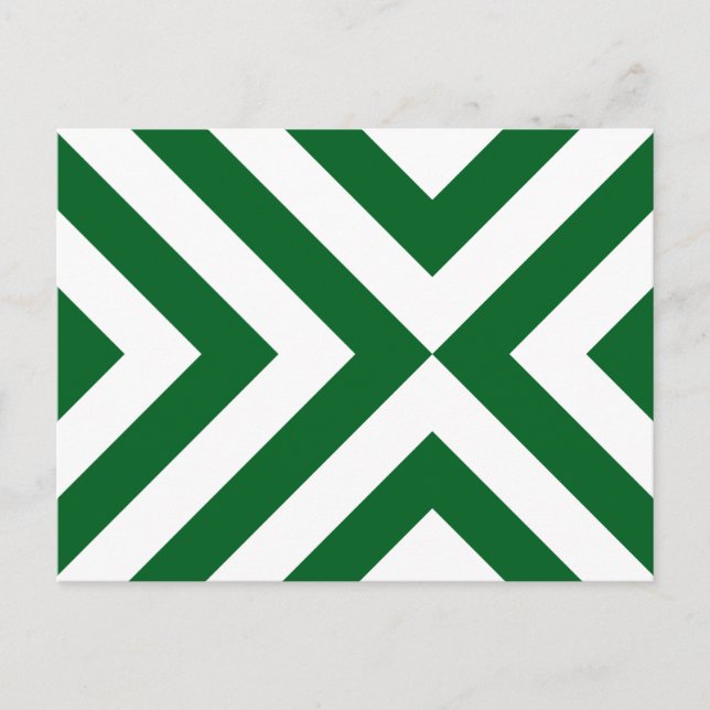 Carte Postale Chevrons verts et blancs (Devant)