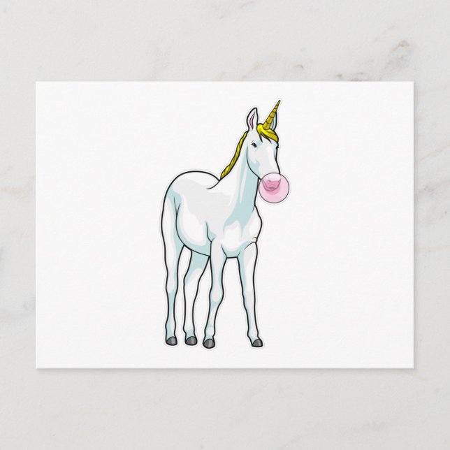 Carte Postale Chewing-gum à l'unicorne (Devant)