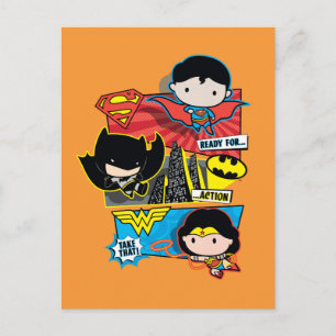 Carte Postale Chibi Héros Prêts À L'Action !