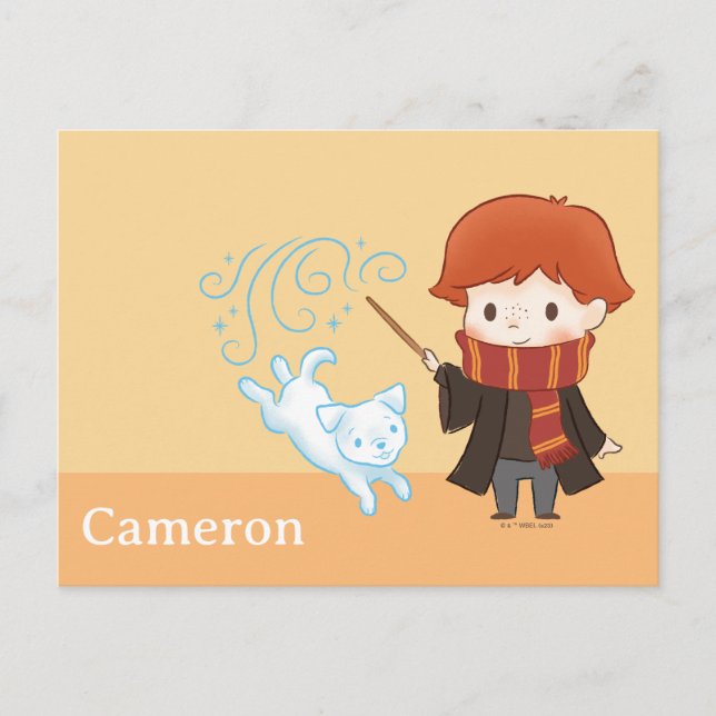 Carte Postale Chibi Ron Weasley Patronus (Devant)