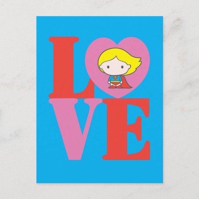 Carte Postale Chibi Supergirl LOVE (Devant)