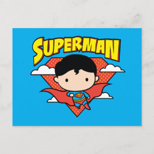 Carte Postale Chibi Superman Polka Dot Shield et nom