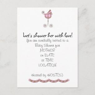 Carte Postale Chic Baby Coach Baby shower Invitation