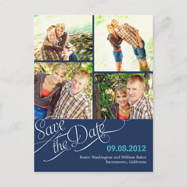 Carte postale chic de calligraphie pour annoncer l (Devant)