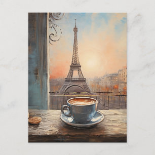 Carte Postale Chic Eiffel Tower Café Café Chalet Paris