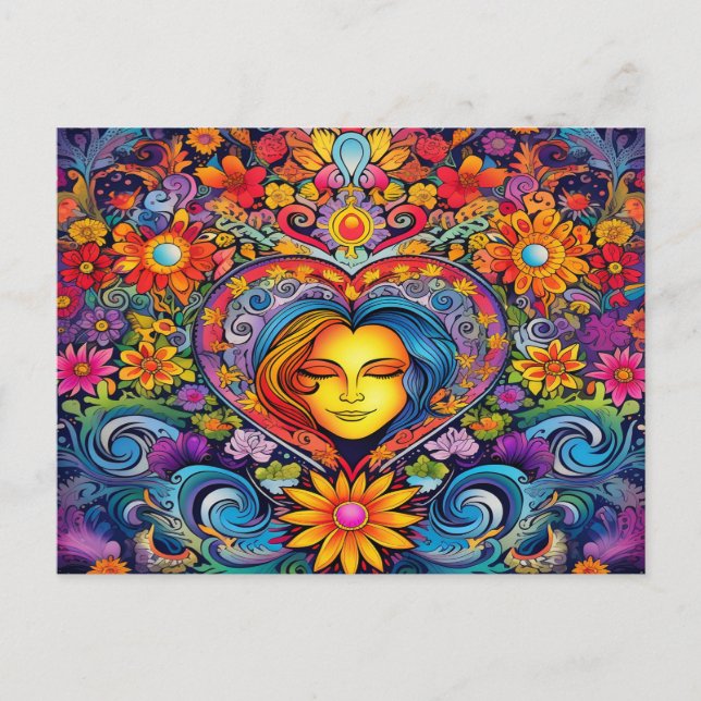 Carte Postale Chic Hippie Coloré (Devant)