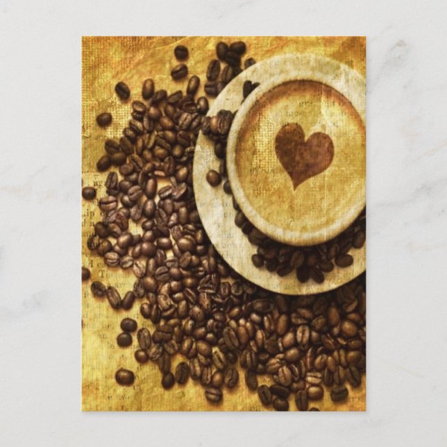 Carte Postale Chic Java cappuccino Café Haricots Lover café (Devant)