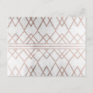 Carte Postale Chic moderne Faux Rose Gold Triangles géométriques